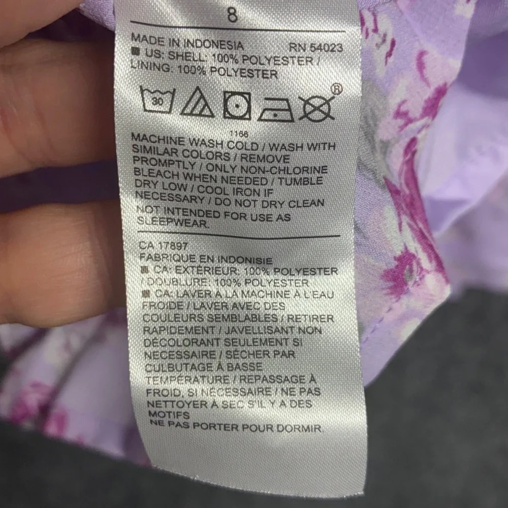 Janie and Jack Girls Purple Chiffon Floral Rose Ruffle Tiered Dress 8 Cottage